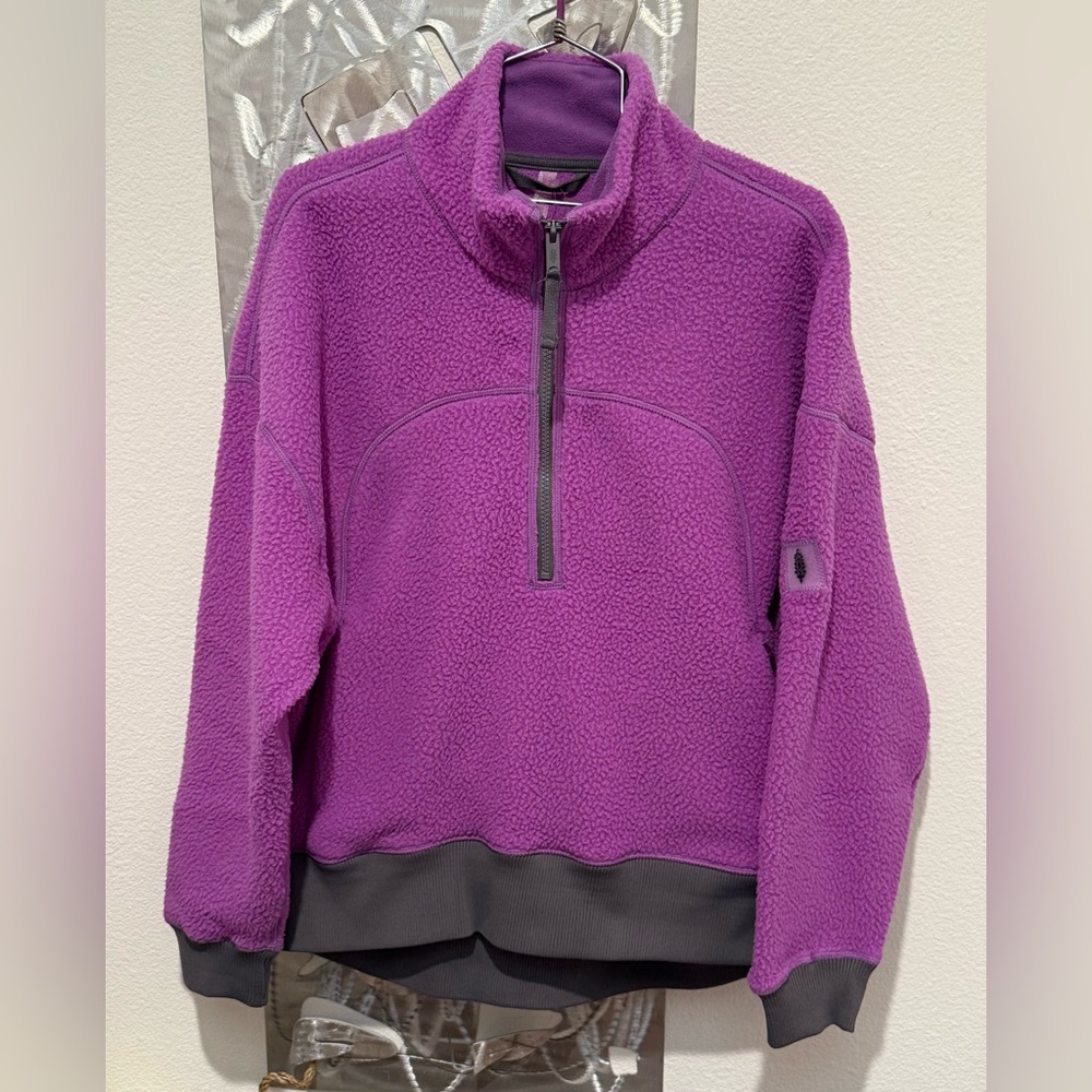 NWT FP Movement by Free People- Hit the Slopes Quarter Zip Pullover- Red Violet